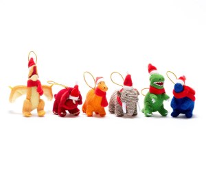 Dinosaur Knitted Christmas decs1